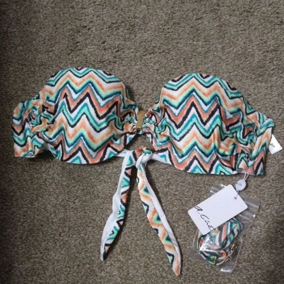 NWT A. Che Bandeau Bikini Top Size Med - Picture 2 of 4